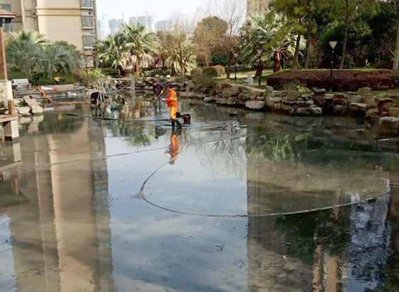 天等景观池淤泥清理